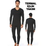 İNCEYAŞAM Erkek Siyah Termal İçlik Takımı, Alt Üst Set
