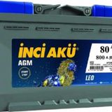 İnci AGM 12 V 80 Ah Start Stop Akü