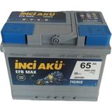 Inci Akü 2V 65 Ah Efb Max 3 Yıl Garanti Otomobil ve Hafif Ticari Start-Stop Efb Max Tıgrıs 2025 Üretim