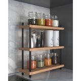 İnci Baharatlık, Mutfak Rafı, Çok Amaçlı Raf, 3 Katlı , Metal Ayaklı, Organizer, 40 Cm, Atlantik Çam