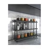 İnci Baharatlık, Mutfak Rafı, Çok Amaçlı Raf, 3 Katlı , Metal Ayaklı, Organizer, 60 Cm Sis Gri