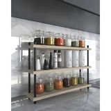 Inci Baharatlık, Mutfak Rafı, Çok Amaçlı Raf, 3 Katlı , Metal Ayaklı, Organizer, 60 cm - Traverten