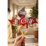 İnci Balon Okuluna Hoş Geldin Temalı Karton Rüzgar Gülü Çocuk Etkinlikleri için 30lu Paket