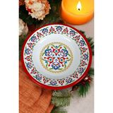 İnci Emaye 24 No Emaye Yemek Tabak, Servis, Yemek Kamp, Piknik, Çeyiz 24 cm - Kırmızı - Çırağan0124