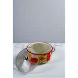 İnci Emaye 26 No 5l Emaye Tencere&fritöz, Servis, Yemek Kamp, Piknik, Çeyiz - Kırmızı - 22 cm
