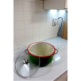 İnci Emaye 26 No 5l. Emaye Tencere&fritöz, Servis, Yemek Kamp, Piknik, Çeyiz - Yeşil - 20 cm