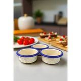 İnci Emaye 3 Parça 10CM Emaye Dik Tabak Set , Kahvaltı Tabağı, Reçellik, Zeytin, Peynir Tabağı, Çeyiz, Hediye - 10 cm