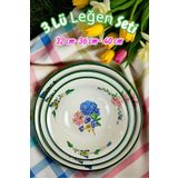 İnci Emaye 32 Cm-36 Cm-40 Cm 3 Lü Emaye Leğen Çırpma Ve Karıştırma Kabı, Hamur Leğeni,Meyvelik, Çeyiz, Hediye,
