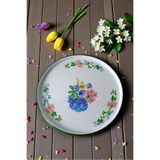 İnci Emaye 36 No beyaz Sunum Servis Tabağı Tepsisi Supla Pasta Tabağı Servis Tabağı Çeyiz Hediye ~ 36cm