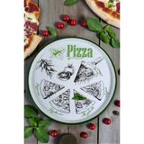 İnci Emaye 36 No Pizza Tabağı Tepsisi Supla Pasta Tabağı Servis Tabağı.fırın Tepsi 36CM - Yeşil