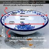 İnci Emaye 40 No 8 Litre Emaye Leğen Çırpma ve Karıştırma Kabı.hamur Leğeni.meyvelik.çeyiz. Büyük Kase - MAVİGÜL - Lacivert