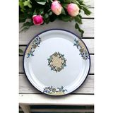 İnci Emaye 40 No Emaye Sini Sofra, Yemek Sunum Tepsi, Yer Sofrası Çinko ~40 cm - Mavi Menekşe - Lacivert