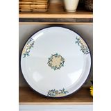 İnci Emaye 50 No Emaye Sini Sofra, Yemek Sunum Tepsi, Yer Sofrası Çinko ~48 Cm 1mm.KALIN ÜRÜN