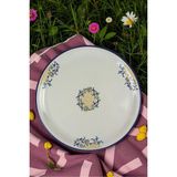 İnci Emaye 50 No Emaye Sini Sofra, Yemek Sunum Tepsi, Yer Sofrası Çinko ~48 cm - Lacivert