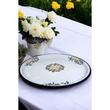 İnci Emaye 60 No Emaye Sini Sofra, Yemek Sunum Tepsi, Yer Sofrası Çinko ~60 cm - Mavi Menekşe - Lacivert