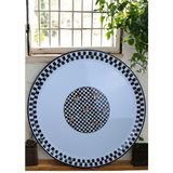 İnci Emaye 70 No Emaye Sini Sofra, Yemek Sunum Tepsi, Yer Sofrası Çinko ~70 cm - Dama - Renkli
