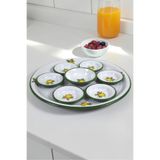 İnci Emaye 8 Parça Emaye Kahvaltı Seti, Sunum, Kahvaltı Tabağı, Reçellik, Zeytin, Peynir Tabağı, Çeyiz, Hediye