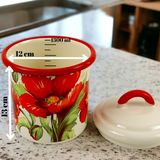 Inci Emaye Emaye Kavanoz Kapaklı Baharatlık, 1.7ltbaharatlık Çeyiz, Hediye, Yoğurt Mayalama, Çok Amaçlı - Renkli - 1300 ml