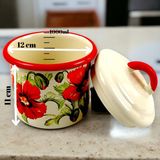Inci Emaye Emaye Kavanoz Kapaklı Baharatlık,1.4l Baharatlık Çeyiz, Hediye, Yoğurt Mayalama, Çok Amaçlı Kavanoz - Renkli - 1000 ml