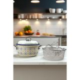İnci Emaye Inci Emaye 22 No 3l Emaye Tencere ve Fritöz, Servis, Yemek Kamp, Piknik, Çeyiz Lacivert Ice Star - 22 cm