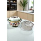 İnci Emaye Inci Emaye 22 No 3l Emaye Tencere ve Fritöz, Servis, Yemek Kamp, Piknik, Çeyiz Yeşil Çırağan - 22 cm