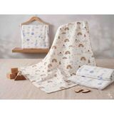 İnci Konsept %100 Pamuklu Tek Katlı Müslin Bebek Battaniyesi - Ince Bebek Örtüsü 90X90 cm Bebek Hediyelik Bebek Hediye Seti - 90 x 90 cm