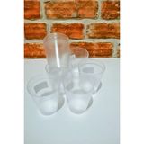 Inci Kristal Bardak-Sert Plastik Bardak-Piknik Bardağı- 6 ADET-300ML - Gri