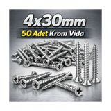 İnci Krom Vida 4X30MM 50 Adet Paslanmaz Inox Vida