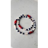 İnci Lapis Lazuli Mercan Kolye
