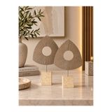 İnci line souvenırs İkili Üçgen Halka Biblo Dekoratif Polyester Set 28x17 cm / 26x17 cm