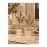 İnci line souvenırs İkili Yaprak Biblo Dekoratif Polyester Set 29x12 cm / 27x12 cm