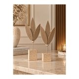 İnci line souvenırs İkili Yaprak Biblo Dekoratif Polyester Set 30x11 cm / 28x11 cm