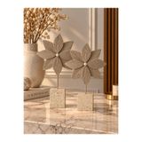 İnci line souvenırs İkili Yıldız Çiçek Biblo Dekoratif Polyester Set – 28x16 cm / 26x16 cm