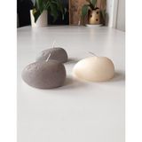 İnci Mum Taş Şekilli 3 Adet Küçük 7x5 cm Gri Mum
