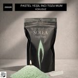İnci Tozu Mum 250 Gram Pastel Yeşil Kokusuz (20 Adet Fitil Hediyeli)