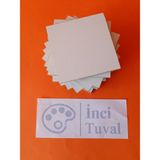 İnci Tuval 10 x 10 cm Pres Mdf Plaka 10 Adet Yüzey Dokulu Kompozit Boyanabilir 5 mm Mdf Plaka
