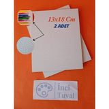İnci Tuval 13 x 18 cm Pres Mdf Plaka 2 Adet Yüzey Dokulu Kompozit Boyanabilir Mdf Kalınlık 5 mm
