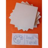 İnci Tuval 15 x 15 cm Pres Mdf Plaka 5 Adet Yüzey Dokulu Kompozit Boyanabilir Mdf Kalınlık 5 mm