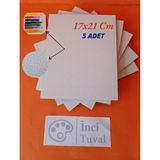 İnci Tuval 17 x 21 cm Pres Mdf Plaka 5 Adet Yüzey Dokulu Kompozit Boyanabilir Mdf Kalınlık 5 mm