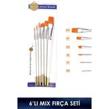 İnci Tuval 6'lı Mix (Suluboya-Akrilik-Yağlı Boya) Fırça Seti
