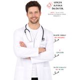 İNCİ ÜNİFORMA Erkek Beyaz Alpaka Önlük Doktor Hemşire Önlüğü Eczacı Laborant Diş Hekimi Öğretmen Beyaz Önlük