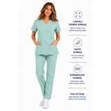 İNCİ ÜNİFORMA Mint Yeşil Likralı Kadın Erkek Scrubs Takım Hemşire Doktor Forması V Yaka Medikal Üniforma Renkleri
