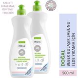 INCIA %100 Doğal Bebek Bulaşık Sabunu Bitkisel Emzik Biberon Temizleyici Vegan 500 ml X 2 Adet