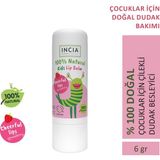 INCIA %100 Doğal Kids Dudak Besleyici Çilek Bitkisel Formül ile Kuru Dudaklar İçin Nemlendirici Bakım Kremi 6 G