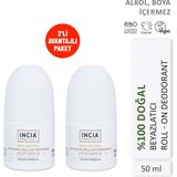 INCIA %100 Doğal Roll On Deodorant Beyazlatıcı Ter Kokusu Önleyici Leke Yapmayan 50 ml X2 Adet