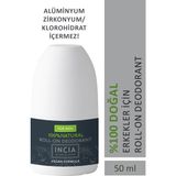 INCIA %100 Doğal Roll On Deodorant Erkekler İçin Ter Kokusu Önleyici Lekesiz 50 ml