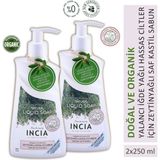 INCIA %100 Doğal Sıvı Kastil Sabunu Hassas Ciltler İçin Zeytinyağlı 10 Bitkisel Değerli Yağ Vegan 250 ml X2 Adet
