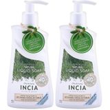 INCIA%100 Doğal Sıvı Kastil Sabunu Yoğun Nemlendirici Zeytinyağlı 10 Bitkisel Değerli Yağ Vegan 250 ml (2 paketi)