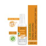 INCIA%100 Doğal ve Organik Tamanu Yağlı Güneş Losyonu Mineral Filtreli Tüm Aile Için 50 SPF 100 ml