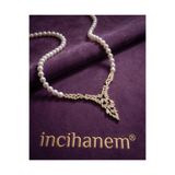 incihanem 925 AYAR GÜMÜŞ GOLD KAPLAMA ORJİNAL İNCİ KOLYE